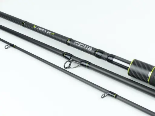 Wędka Sportex Xclusive Float XT, z uchwytem i przelotkami. Idealna do łowienia ryb, których waga może być mierzona w lbs.